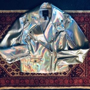 Holographic moto jacket